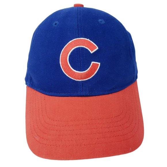 Vintage Chicago Cubs Hat Old Style Light Embroidered Logo Baseball Cap Blue Red - Picture 1 of 7